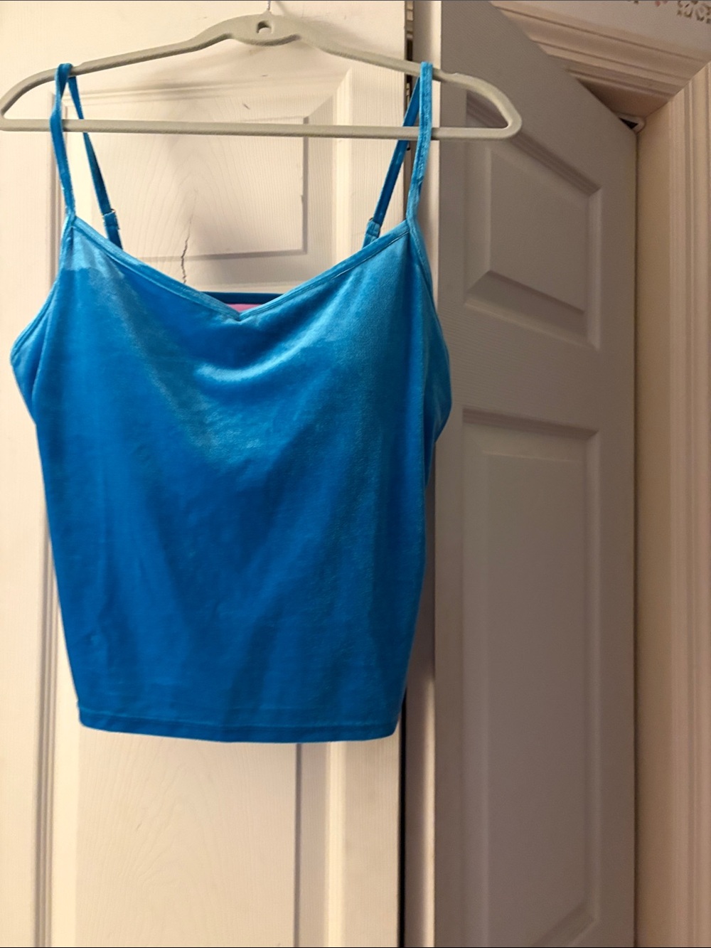 Lilly Pulitzer Vibrant Blue Velvet Spaghetti Strap Cami